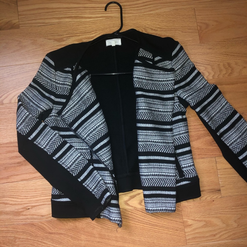 Black & White Zip-Up Sweater, NWOT